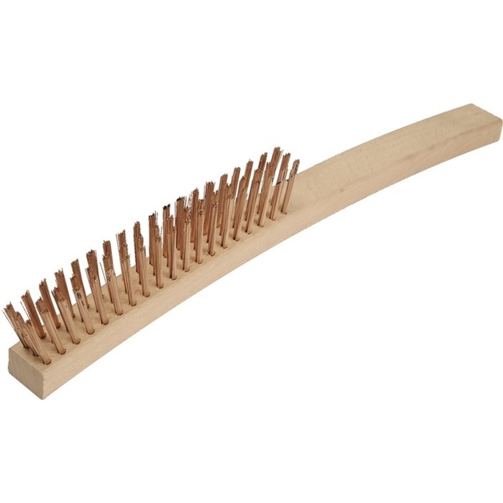 Produktabbildung: ENDRES TOOLS Drahtbürste, 0,3 mm Zinnbronzedraht, Länge 350 mm, 3-reihig funkenfrei