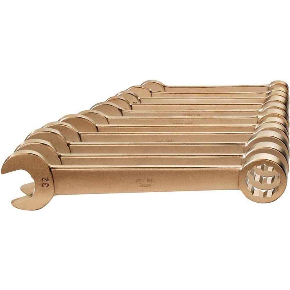 Produktabbildung: Ringmaulschlüsselsatz 11-teilig Schlüsselweite 10-32 mm Aluminium-Mehrstoff-Bronze