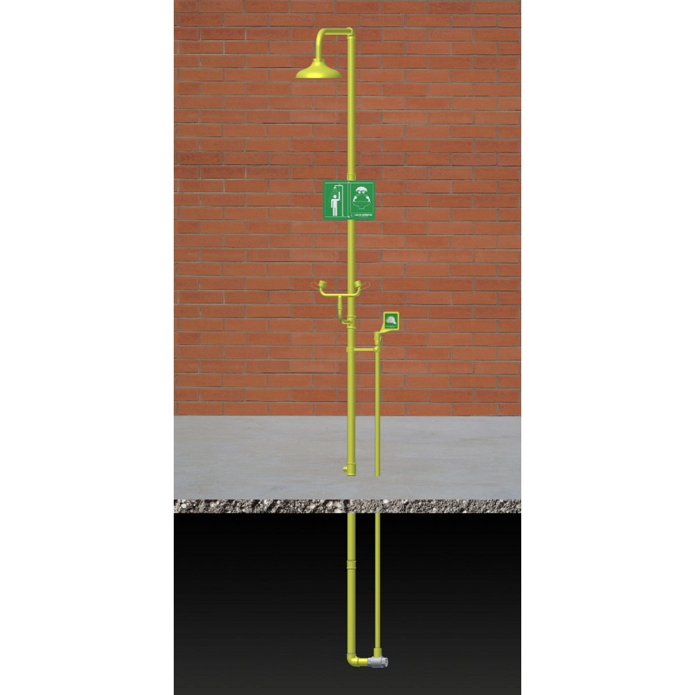 Produktabbildung: Erbstößer® Körper- /Augendusche, DIN EN 15154-5, Standmodell, Kunststoff-Duschkopf/Wasserverteiler, frostsicher