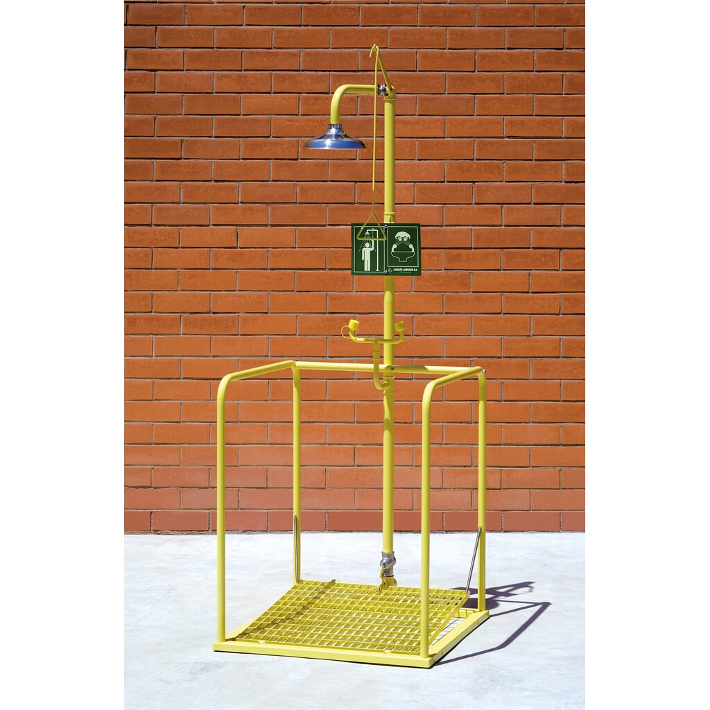 Erbstößer® Körper-/Augendusche-Station, DIN EN 15154-5, Edelstahl-Duschkopf Produktabbildung: Erbstößer® Körper-/Augendusche-Station, DIN EN 15154-5, Edelstahl-Duschkopf