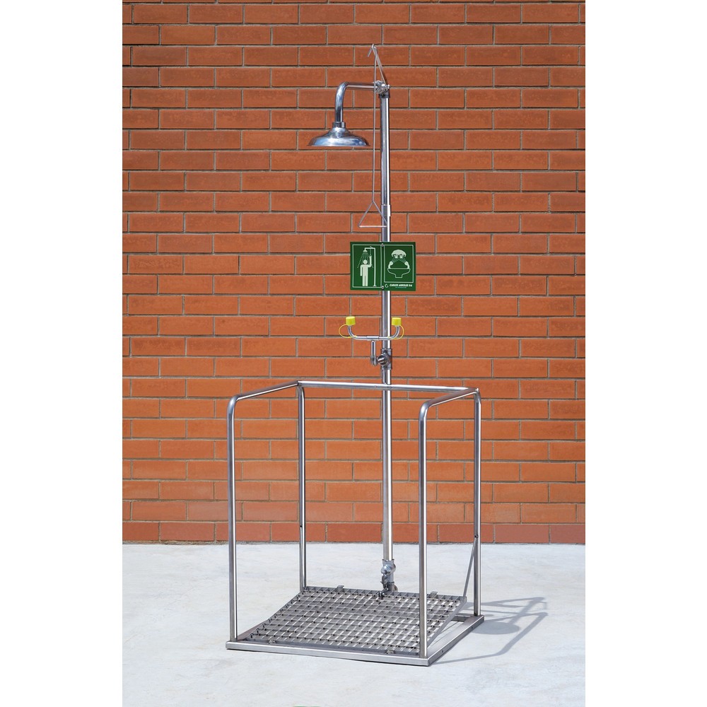 Produktabbildung: Erbstößer® Körper-/Augendusche-Station, DIN EN 15154-5, komplett Edelstahl