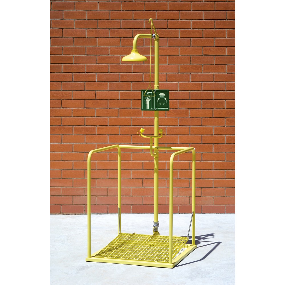 Produktabbildung: Erbstößer® Körper-/Augendusche-Station, DIN EN 15154-5, Kunststoff-Duschkopf