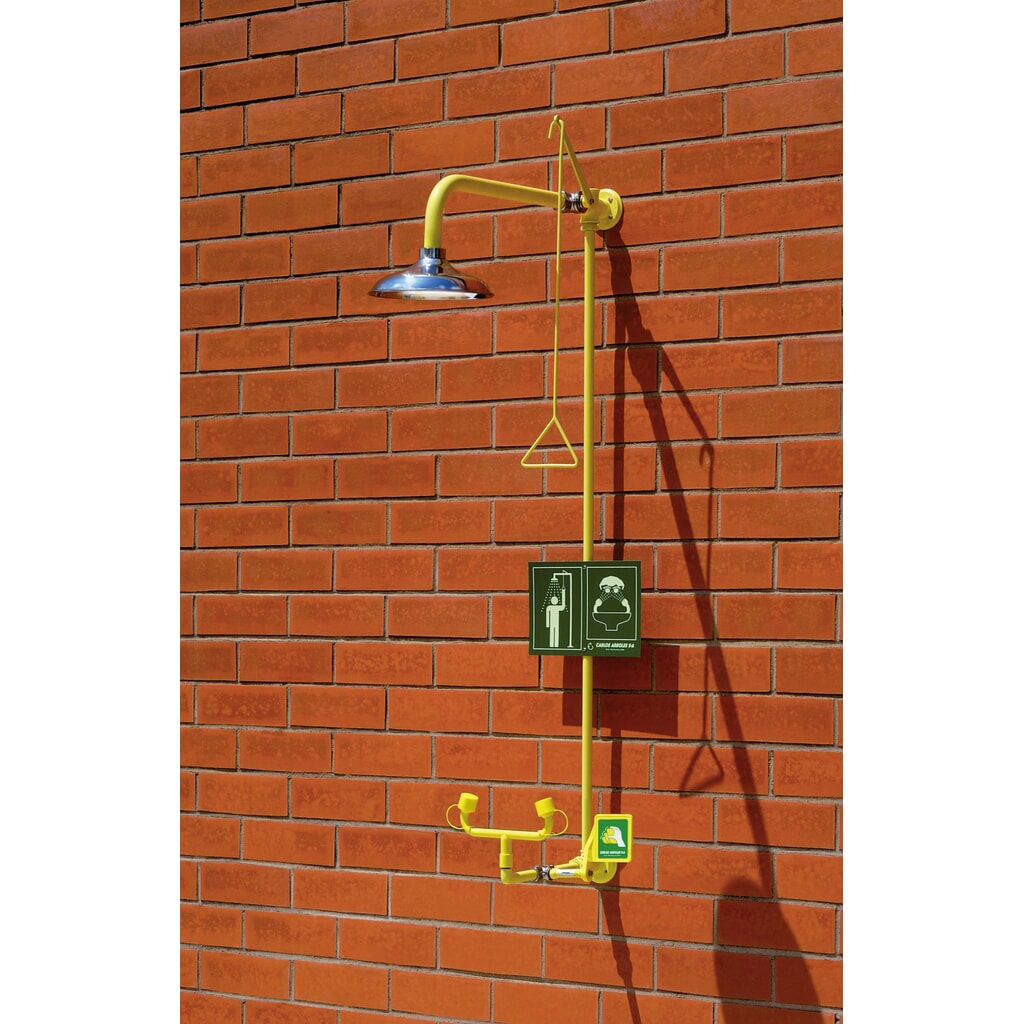 Erbstößer® Körper-/starre Augendusche-Kombination, DIN EN 15154-1/-2/-5, Wandmontage, Edelstahl-Duschkopf Produktabbildung: Erbstößer® Körper-/starre Augendusche-Kombination, DIN EN 15154-1/-2/-5, Wandmontage, Edelstahl-Duschkopf