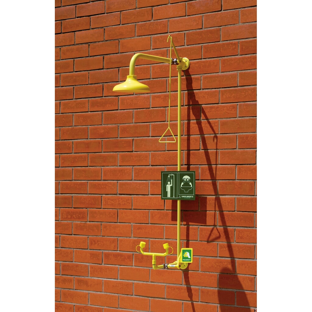 Erbstößer® Körper-/starre Augendusche-Kombination, DIN EN 15154-1/-2/-5, Wandmontage, Kunststoff-Duschkopf Produktabbildung: Erbstößer® Körper-/starre Augendusche-Kombination, DIN EN 15154-1/-2/-5, Wandmontage, Kunststoff-Duschkopf
