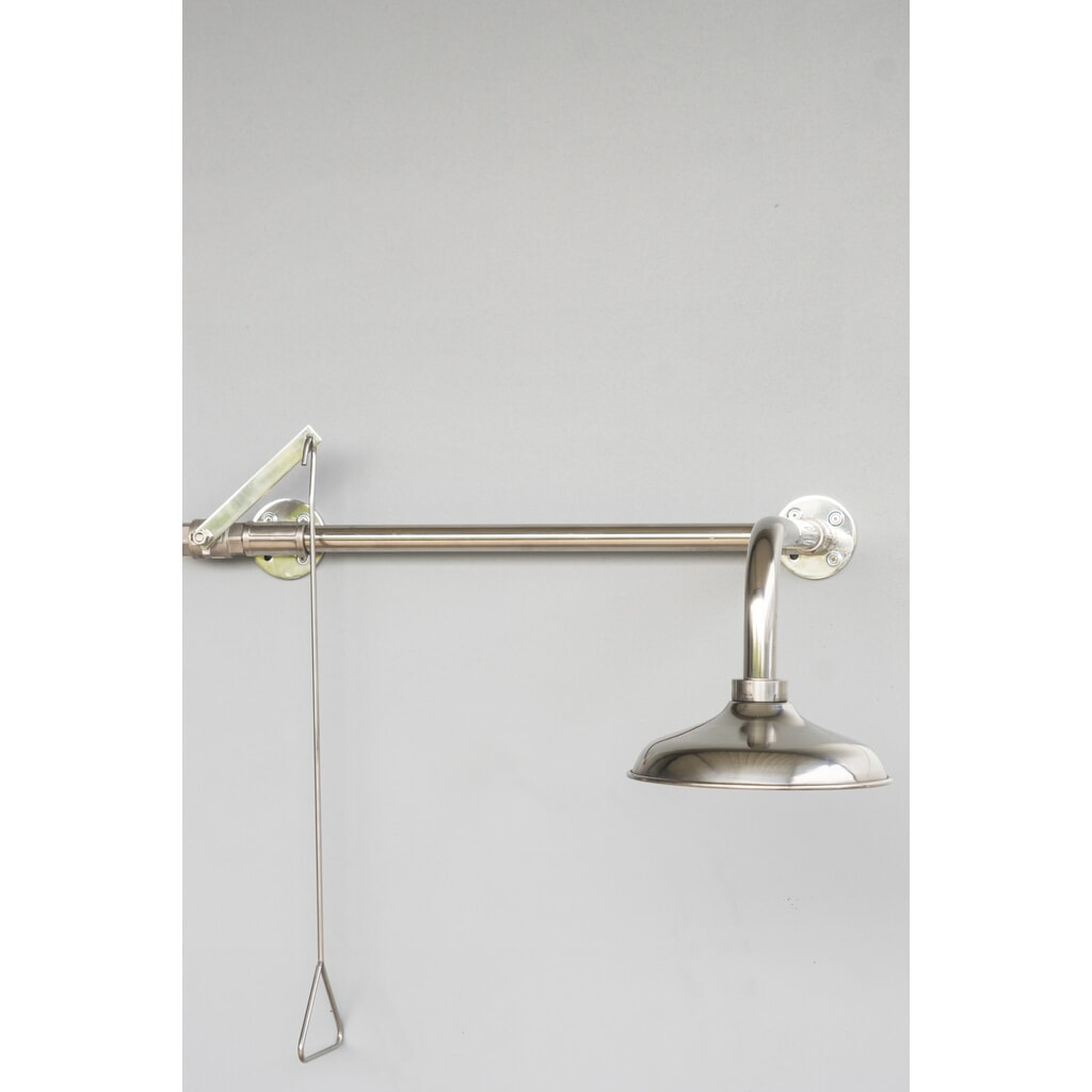 Erbstößer® Körperdusche, DIN EN 15154-1/-5, Wandmontage über Tür, komplett Edelstahl Produktabbildung: Erbstößer® Körperdusche, DIN EN 15154-1/-5, Wandmontage über Tür, komplett Edelstahl