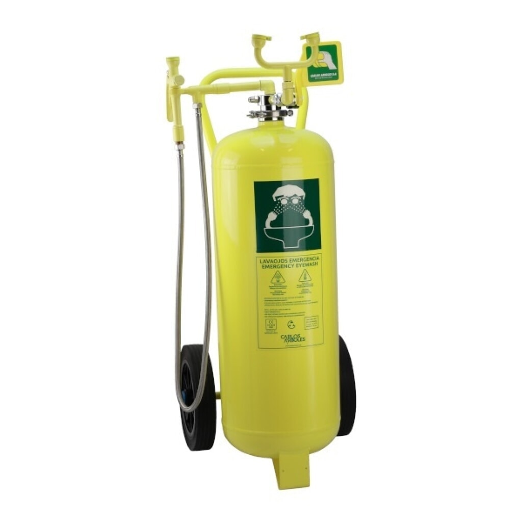 Erbstößer® Mobile Tank-Augendusche, Nutzvolumen 30 Liter, starr mit zusätzlicher Schlauch-Augendusche Produktabbildung: Erbstößer® Mobile Tank-Augendusche, Nutzvolumen 30 Liter, starr mit zusätzlicher Schlauch-Augendusche