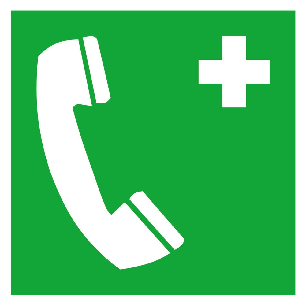 Produktabbildung: Notruftelefon, HxB 150 x 150 mm, Folie HI