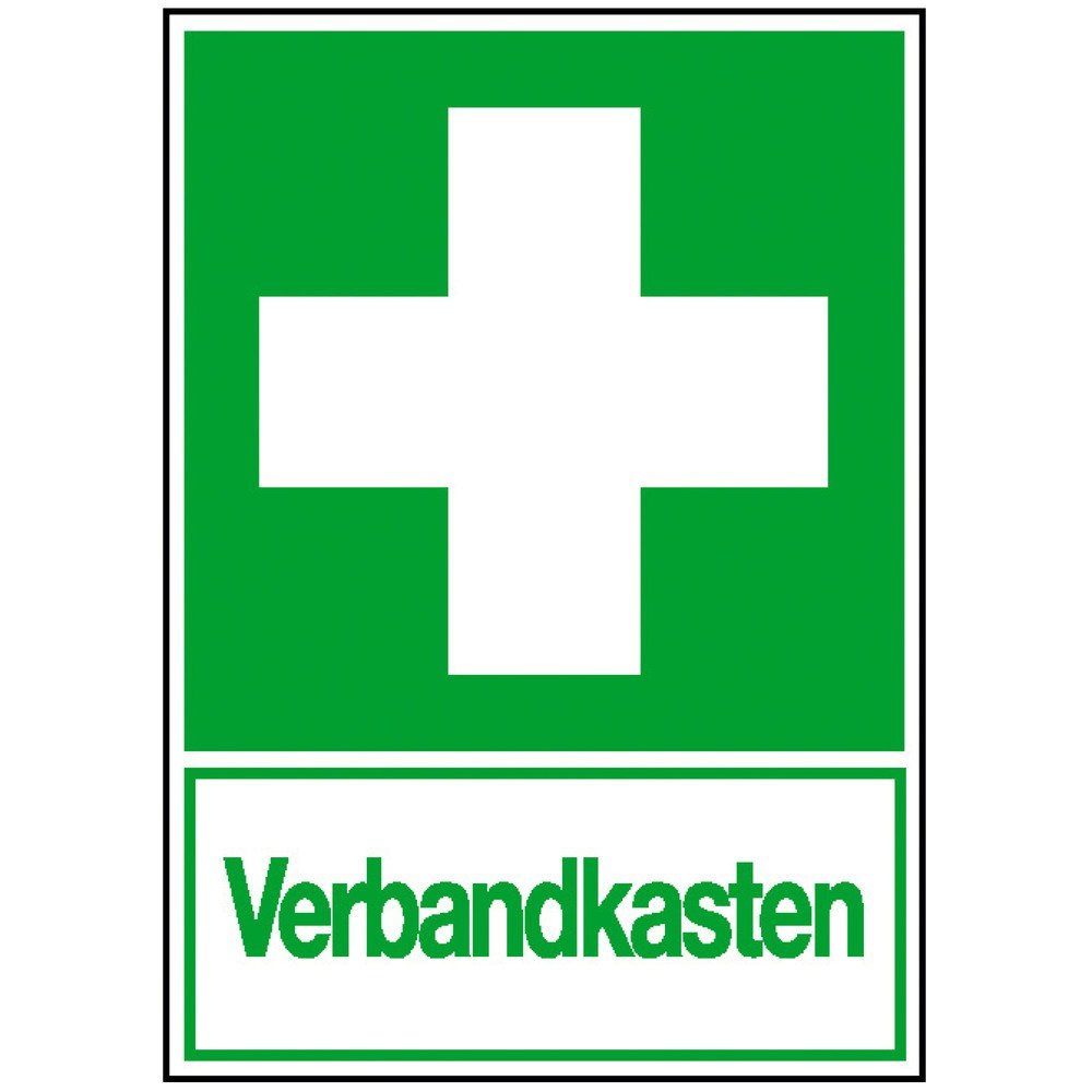Produktabbildung: Verbandkasten, Bild + Text, HxB 300 x 200 mm, Folie HI
