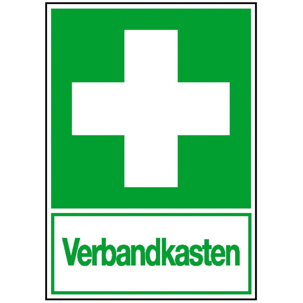 SafetyMarking® Verbandkasten, Bild + Text, HxB 300 x 200 mm, Folie HI Produktabbildung: SafetyMarking® Verbandkasten, Bild + Text, HxB 300 x 200 mm, Folie HI