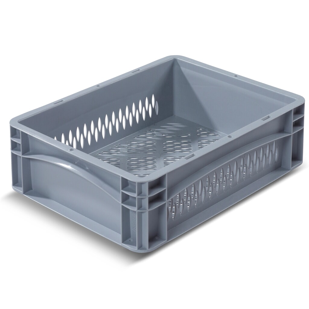Alpha Eurobox aus PP mit durchbrochenen Wänden, 11,2 Liter, HxBxT 120 x 400 x 300 mm Produktabbildung: Alpha Eurobox aus PP mit durchbrochenen Wänden, 11,2 Liter, HxBxT 120 x 400 x 300 mm