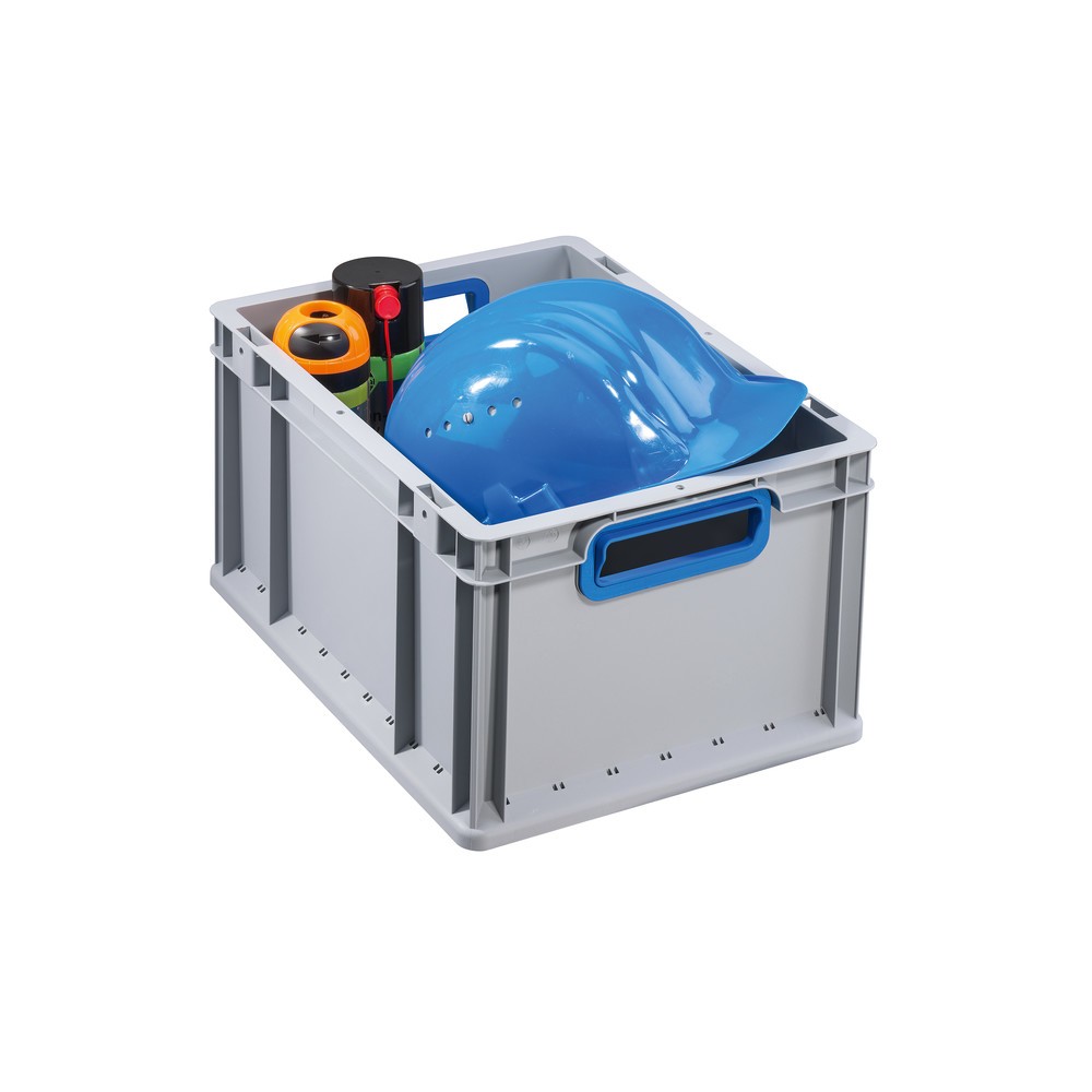 Produktabbildung Nr. 3: Allit Eurobox, mit blauen Grifföffnungen, HxBxT 220 x 400 x 300 mm, 20 Liter