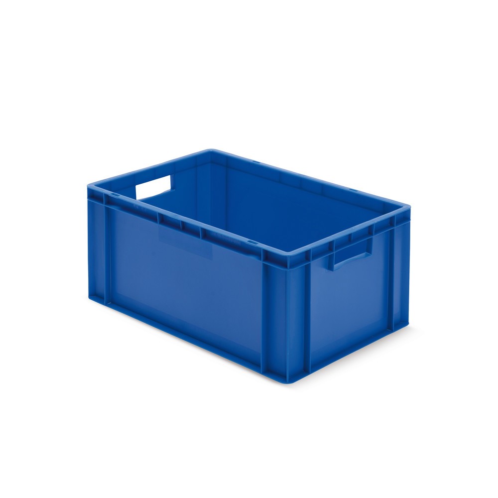 Produktabbildung: Euro-Stapelbehälter, Wände + Boden geschlossen, 51 Liter, blau, Griffe