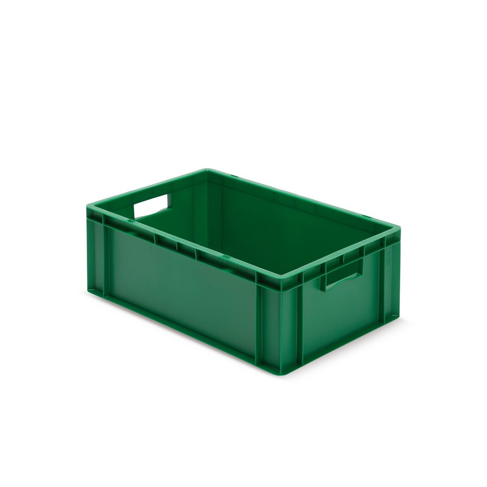 Produktabbildung: Euro-Stapelbehälter, Wände + Boden geschlossen, 40 Liter, grün, Griffe