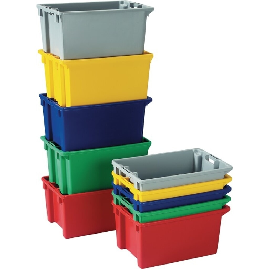 Produktabbildung: Drehstapelbehälter, L590xB380xH202mm, PP grau