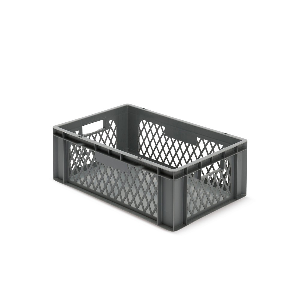 Produktabbildung Nr. 1: Euroboxen, Wände durchbrochen + Böden geschlossen, 40 Liter, grau, Griffe
