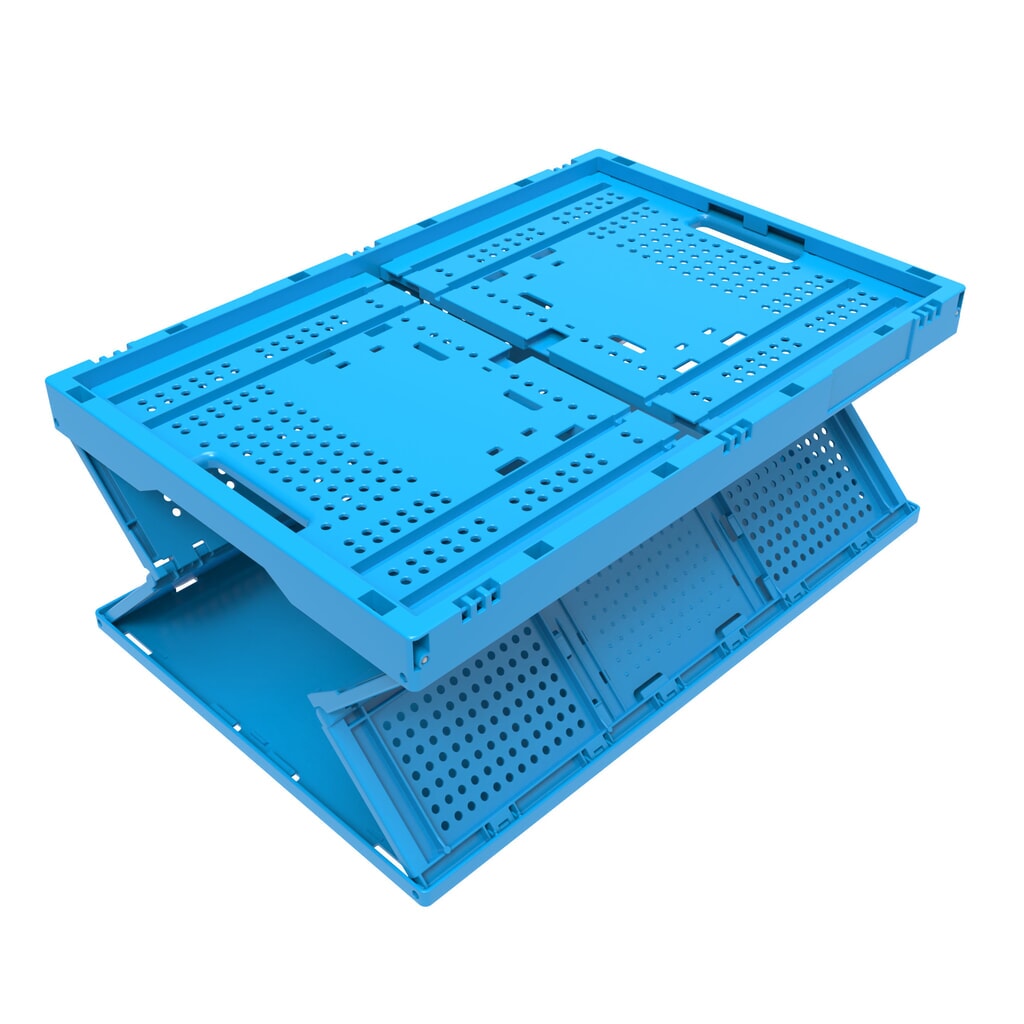 Euronorm-Eurobox Premium, mit gelochten Seitenwänden, blau Produktabbildung Nr. 2: Euronorm-Eurobox Premium, mit gelochten Seitenwänden, blau