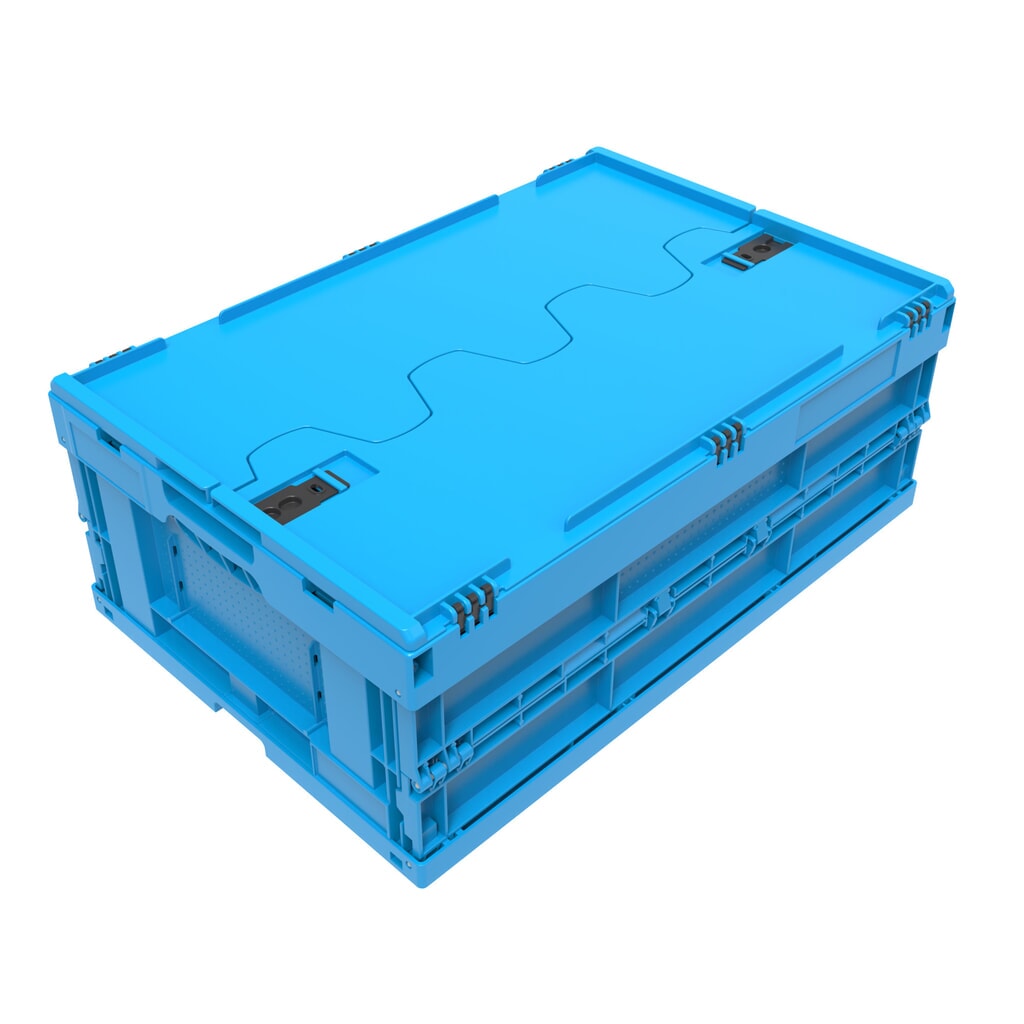 Euronorm-Eurobox Premium, mit Scharnierdeckel, 42 Liter, blau Produktabbildung Nr. 4: Euronorm-Eurobox Premium, mit Scharnierdeckel, 42 Liter, blau