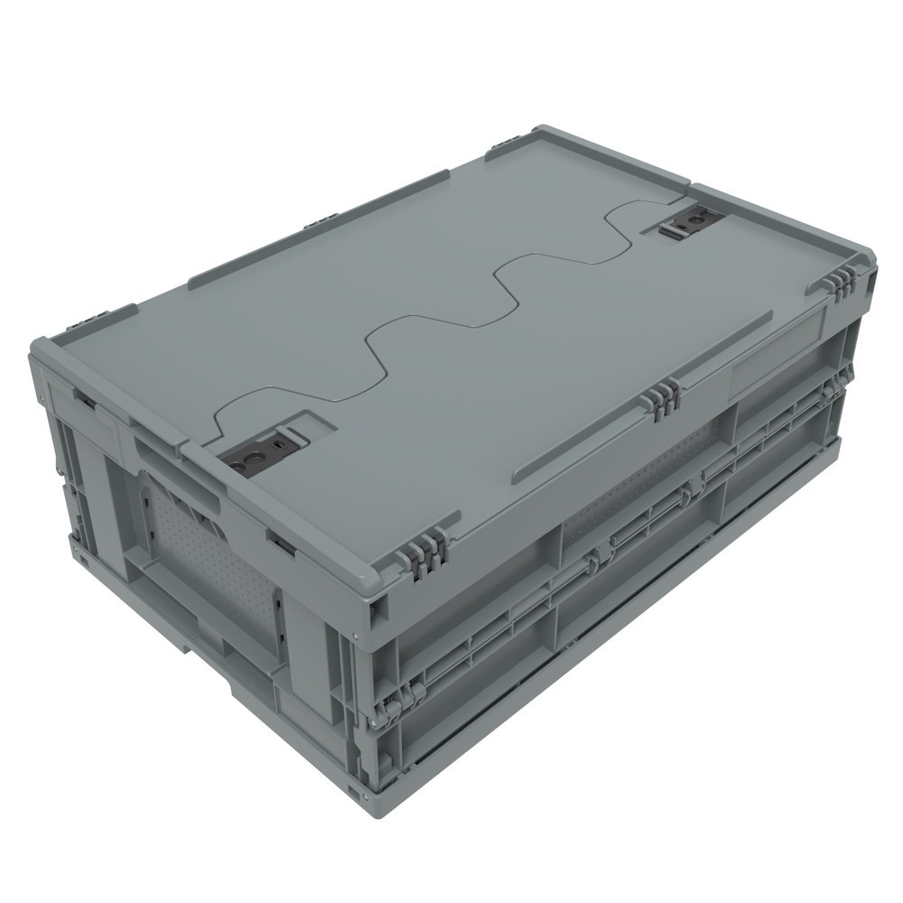 Produktabbildung Nr. 3: Euronorm-Faltbox Premium, mit Scharnierdeckel, 42 Liter, grau