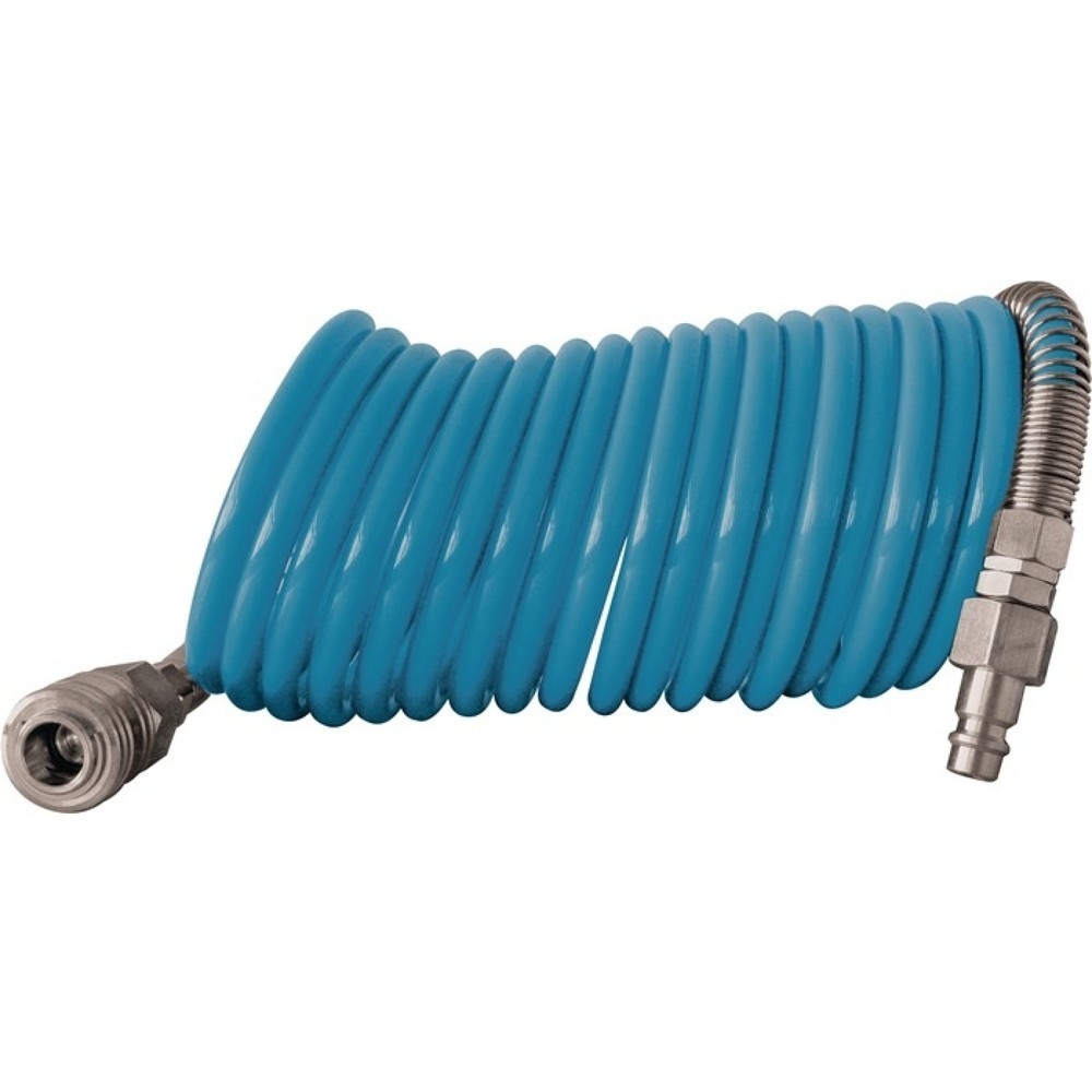 Produktabbildung: EWO Spiralschlauchset, Länge 2,5 m, Innen-Ø 4 mm Außen-Ø 6 mm, PA12, Kupplung DN 7,2