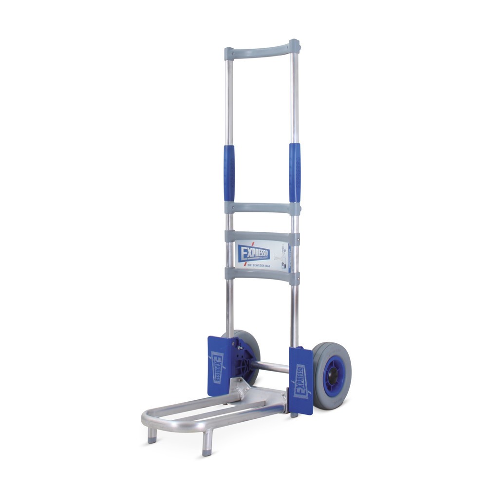 Produktabbildung: EXPRESSO Klappkarre aus Aluminium, TK 100 kg, mittig + Schaufel klappbar, Schaufel BxT 220 x 425 mm