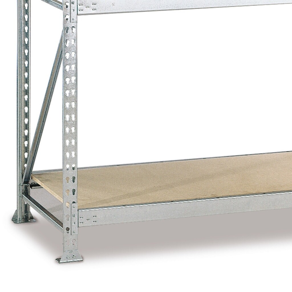Fachboden für META Weitspannregal, mit Spanplatten, FL 600 kg, BxT 1.800 x 800 mm Produktabbildung: Fachboden für META Weitspannregal, mit Spanplatten, FL 600 kg, BxT 1.800 x 800 mm