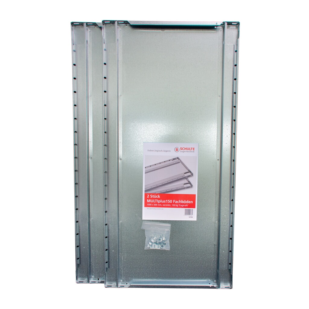 Fachboden MULTIplus für SCHULTE Green Fachbodenregal Steckmontage, Fachlast 150 kg, 2er Pack, BxT 1.000 x 400 mm, inkl. 8 Fachbodenträger Produktabbildung: Fachboden MULTIplus für SCHULTE Green Fachbodenregal Steckmontage, Fachlast 150 kg, 2er Pack, BxT 1.000 x 400 mm, inkl. 8 Fachbodenträger