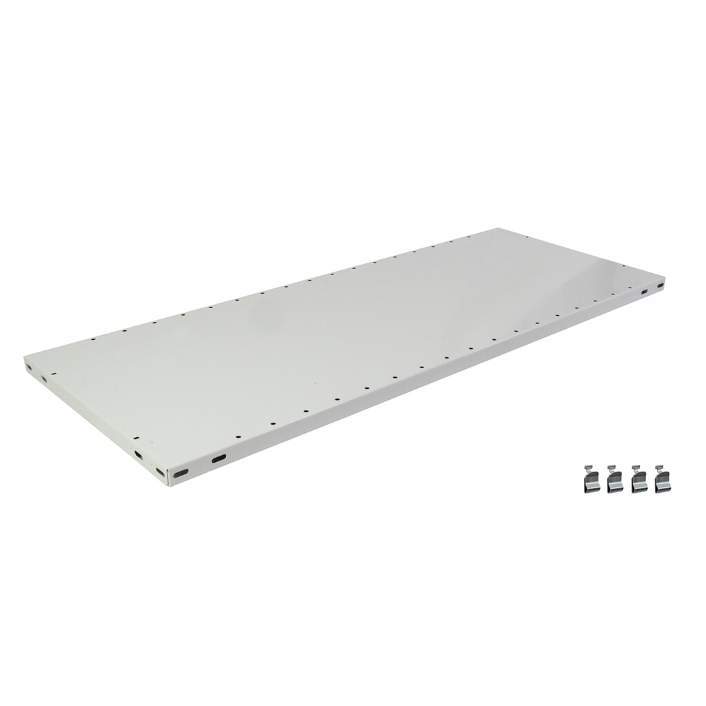 Fachboden MULTIplus150 für SCHULTE Fachbodenregal, Fachlast 150 kg, lichtgrau, BxT 1.300 x 400 mm Produktabbildung: Fachboden MULTIplus150 für SCHULTE Fachbodenregal, Fachlast 150 kg, lichtgrau, BxT 1.300 x 400 mm