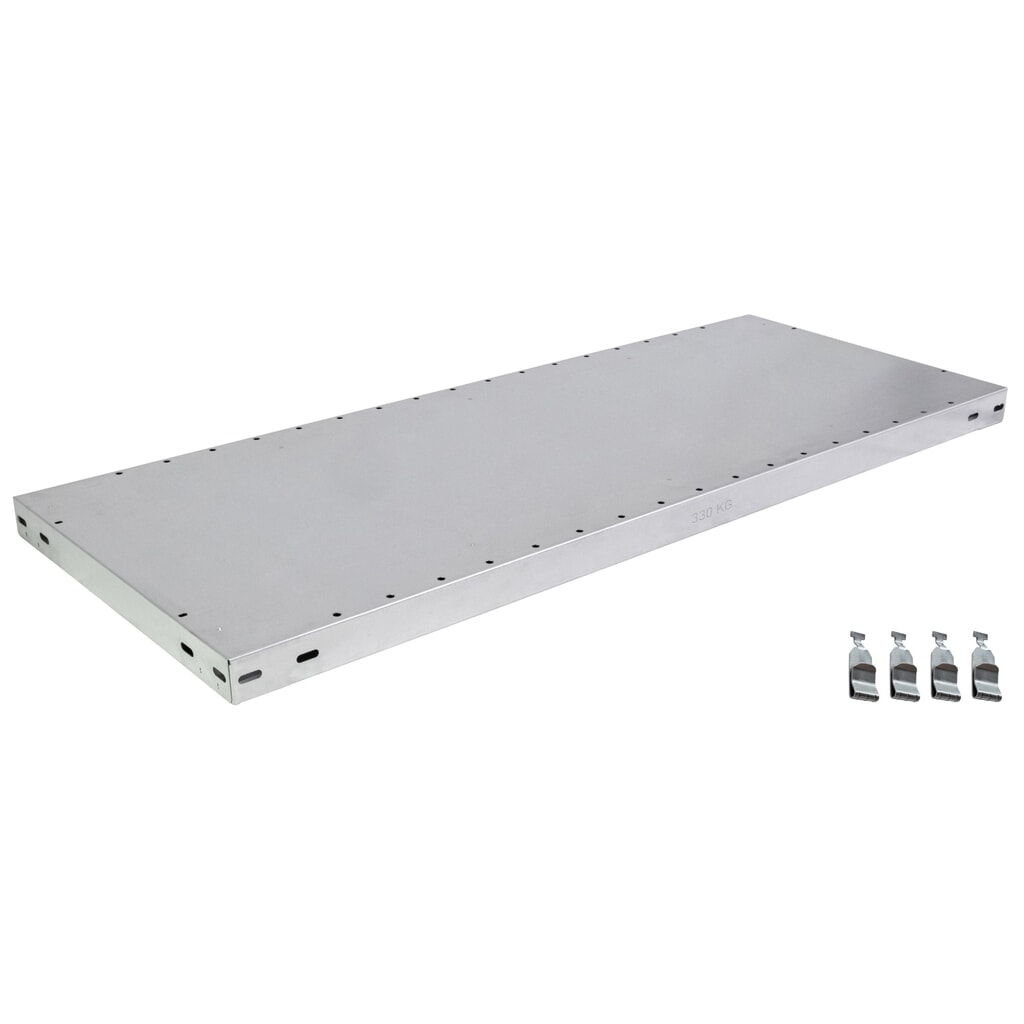Fachboden, verzinkt, für SCHULTE Fachbodenregal Steckmontage, FL 330 kg, BxT 1.000 x 500 mm Produktabbildung: Fachboden, verzinkt, für SCHULTE Fachbodenregal Steckmontage, FL 330 kg, BxT 1.000 x 500 mm