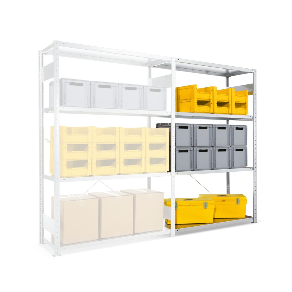 Produktabbildung: META Fachbodenregal, einzeilig, AF, verzinkt, HxBxT 2.000 x 1.300 x 800 mm