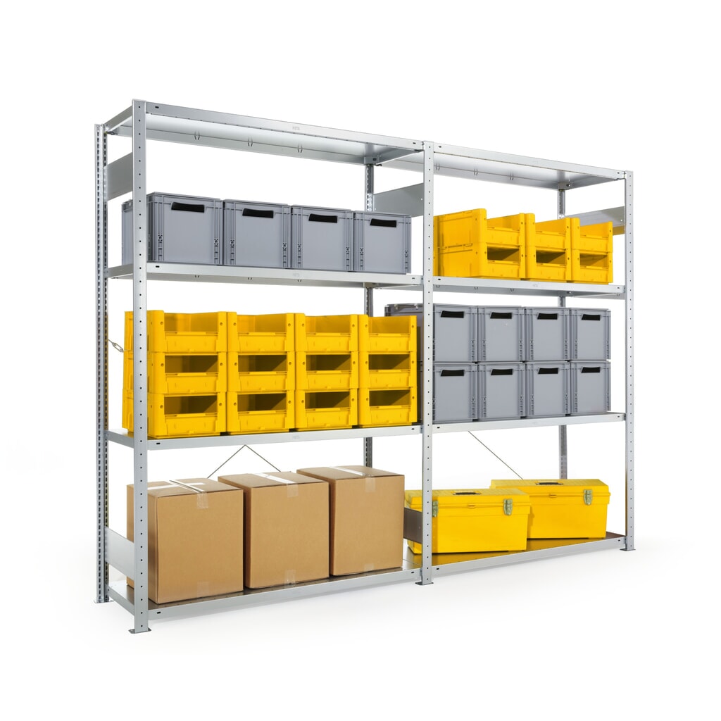 META Fachbodenregal, einzeilig, GF, verzinkt, HxBxT 2.000 x 1.300 x 600 mm Produktabbildung Nr. 2: META Fachbodenregal, einzeilig, GF, verzinkt, HxBxT 2.000 x 1.300 x 600 mm