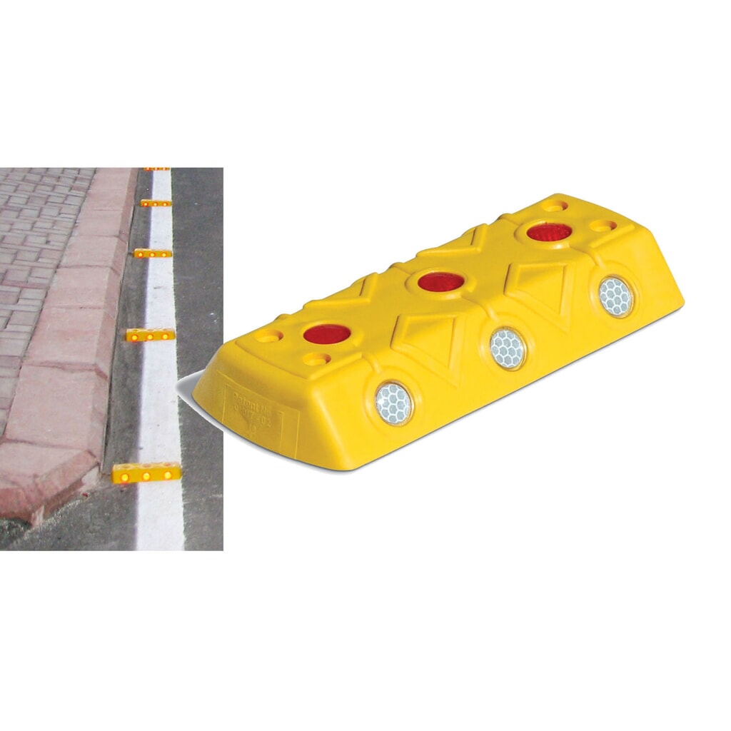 Fahrbahnmarkierungsknopf aus PP, HxBxT 32 x 220 x 100 mm Produktabbildung: Fahrbahnmarkierungsknopf aus PP, HxBxT 32 x 220 x 100 mm