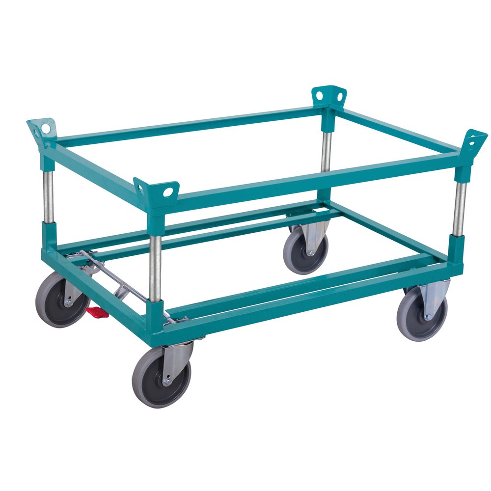 Produktabbildung: Fahrgestell Ameise®, mit Fangecken, Ladehöhe 650 mm, TPE-Bereifung, mit Zentralbremse