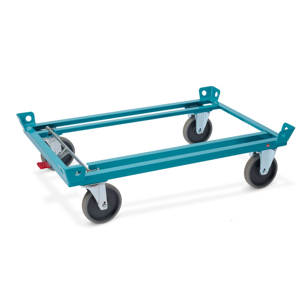 Fahrgestell Ameise®, mit Fangecken, Ladehöhe 280 mm, TPE-Bereifung, mit Zentralbremse Produktabbildung: Fahrgestell Ameise®, mit Fangecken, Ladehöhe 280 mm, TPE-Bereifung, mit Zentralbremse
