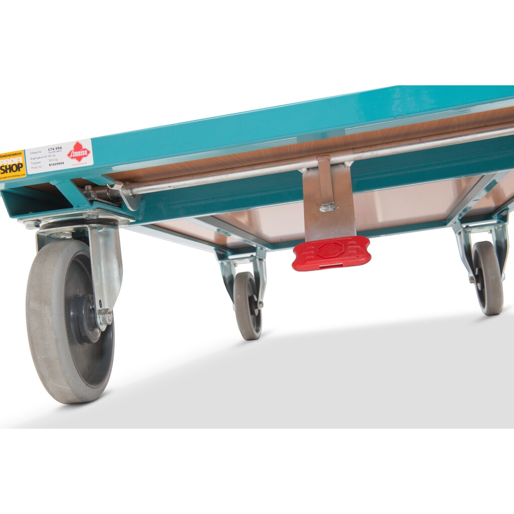 Etagenwagen Ameise®, TK 250 kg, allseitig offen, 3 Etagen à 1.000 x 600 mm, mit Zentralbremse Produktabbildung Nr. 2: Etagenwagen Ameise®, TK 250 kg, allseitig offen, 3 Etagen à 1.000 x 600 mm, mit Zentralbremse