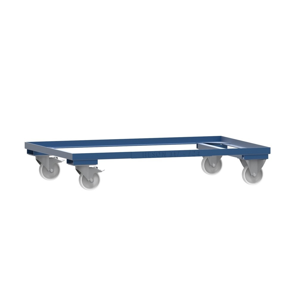 Produktabbildung: Fahrgestell für HESON® Gitterbox, lackiert, für Behälter 1.200 x 800 mm, enzianblau