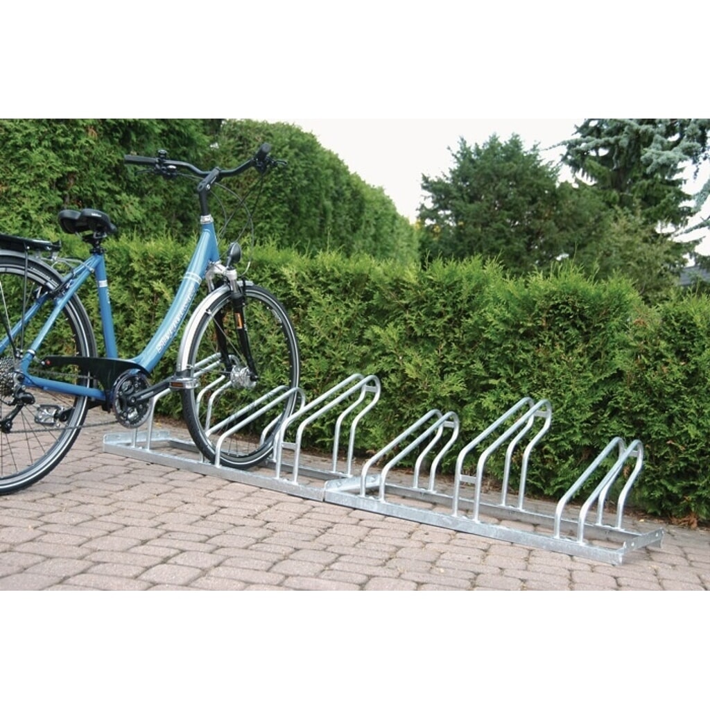 Produktabbildung: Fahrradbügelparker, Anzahl Radstände 3, 1-seitig 90 ° verzinkt, zum Aufschrauben zerlegt