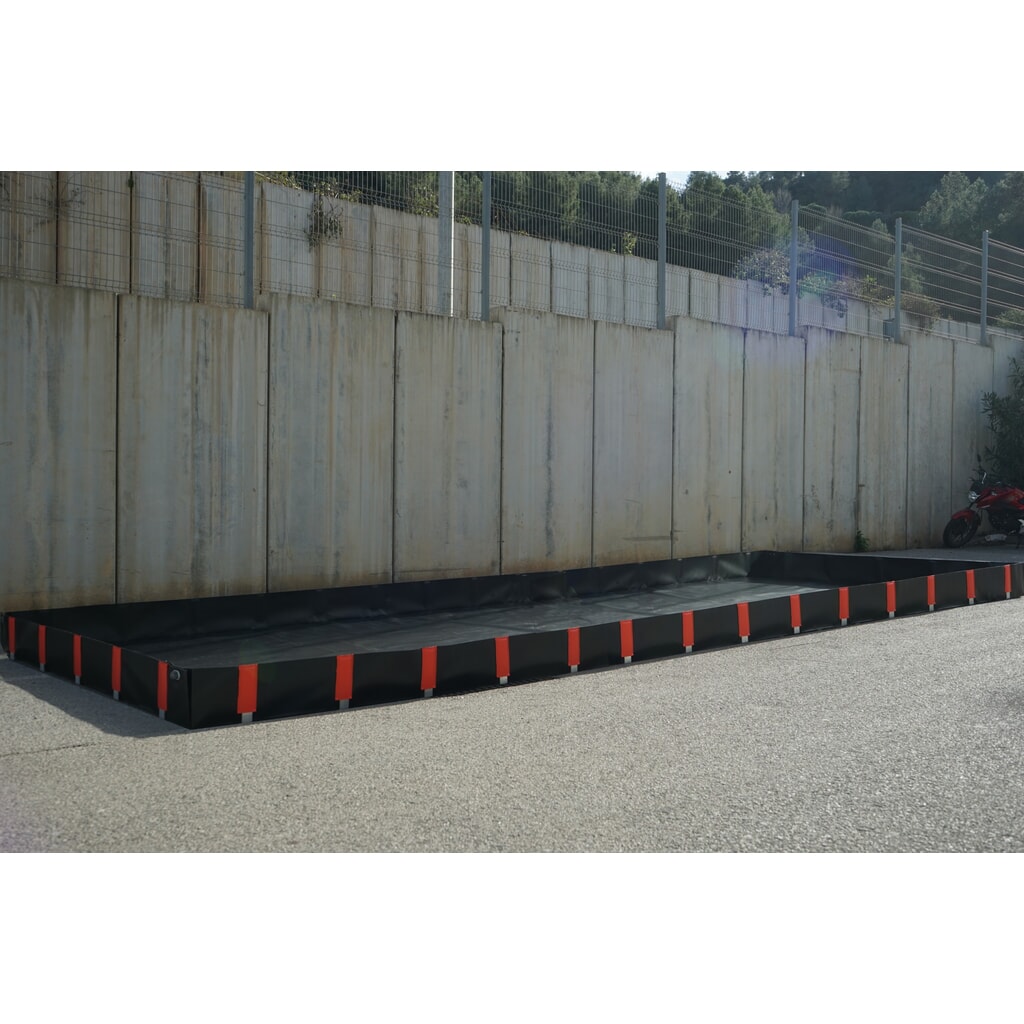 Faltwanne aus PVC, für 1x 20'-ISO-Container, Kapazität 4.375 l Produktabbildung: Faltwanne aus PVC, für 1x 20'-ISO-Container, Kapazität 4.375 l