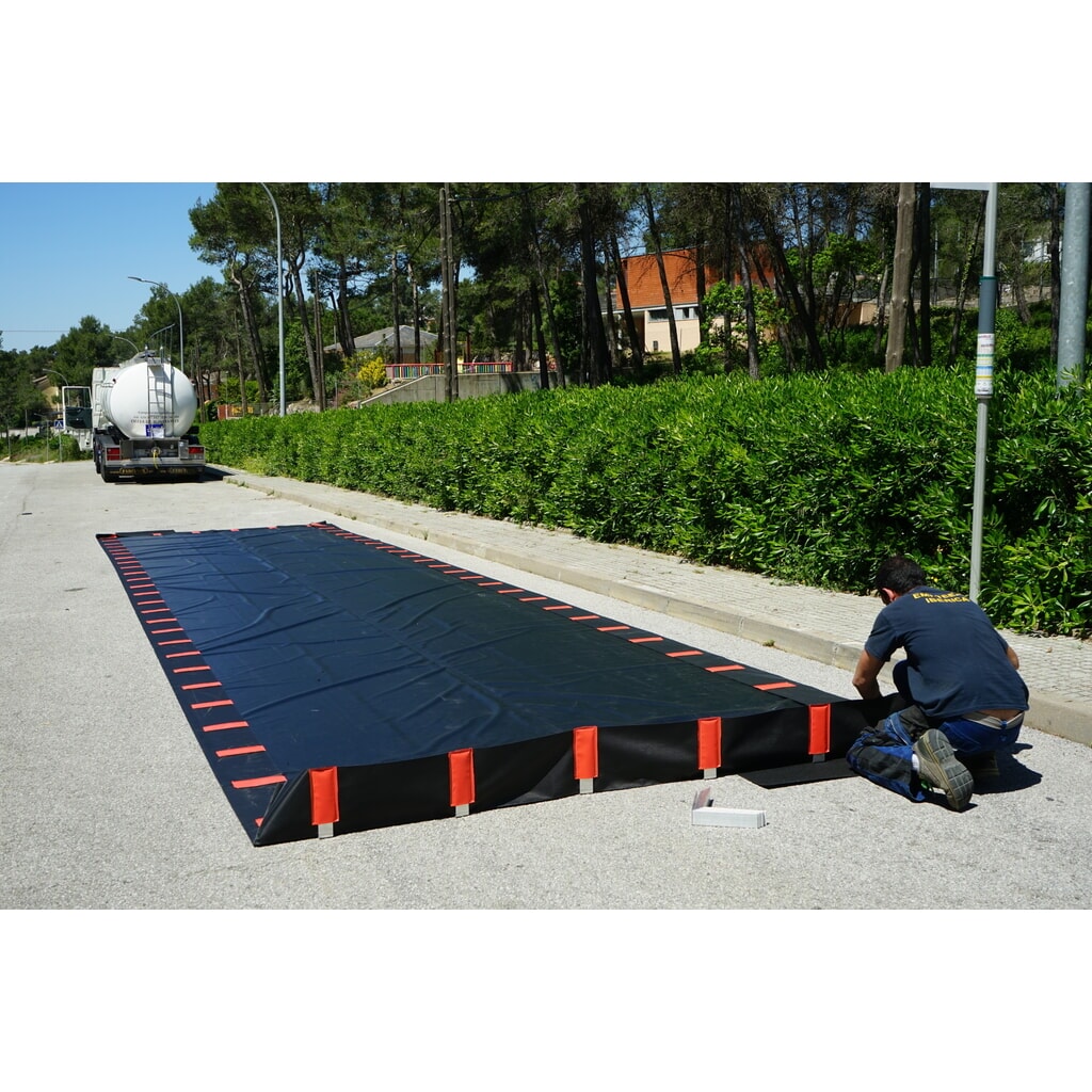 Faltwanne aus PVC, für 1x 40'-ISO-Container, Kapazität 9.750 l Produktabbildung Nr. 2: Faltwanne aus PVC, für 1x 40'-ISO-Container, Kapazität 9.750 l
