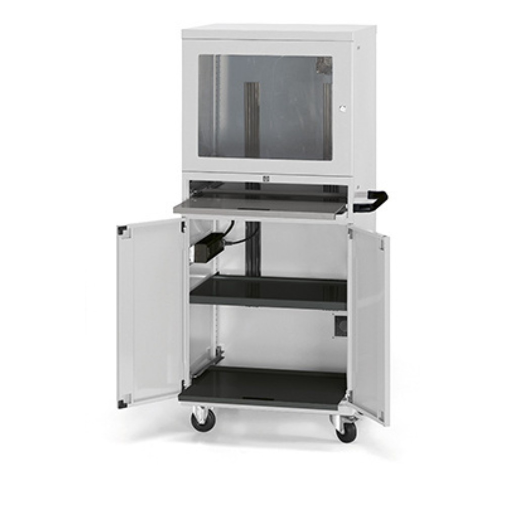 Produktabbildung: Fami Computerschrank Standard, 1 Ventilator, 4 Steckdosen, HxBxT 1.688 x 807 x 654 mm, lichtgrau