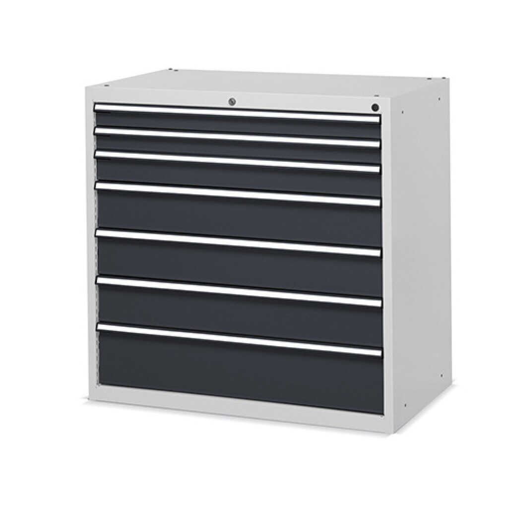 Produktabbildung: Fami FLEXA Schubladenschrank, 7 Schubladen, HxBxT 1.002 x 1.023 x 600 mm, lichtgrau, anthrazit