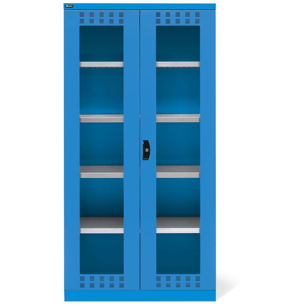Produktabbildung Nr. 3: Fami PERFOM Flügeltürschrank mit 4 Fachböden und Sichtfenstern, HxBxT 2.000 x 1.023 x 726 mm, lichtblau