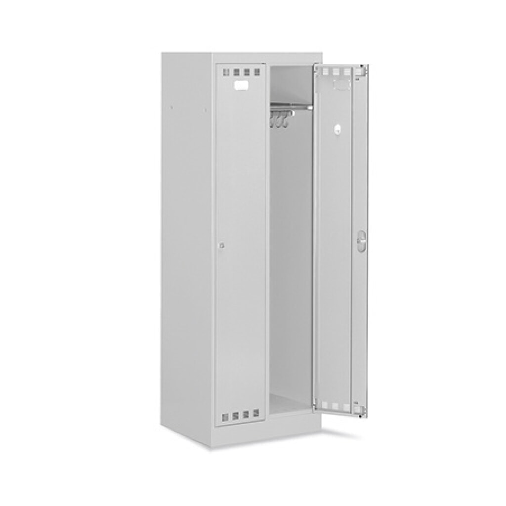 Produktabbildung: Fami PERFOM Metallspind mit 2 Abteilen, HxBxT 1.750 x 608 x 502 mm, lichtgrau