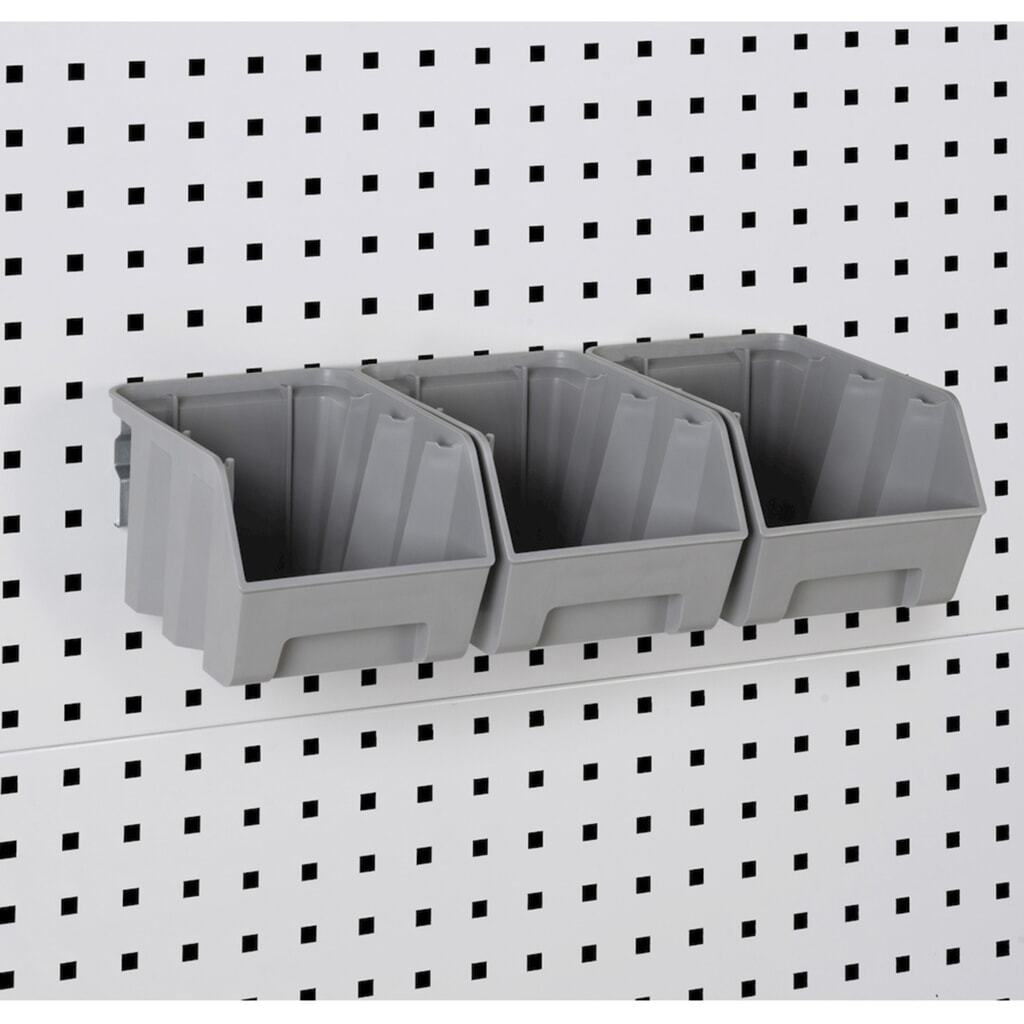 Fami PERFOM Werkstattschrank, 4 Lochböden, 3 Schubladen, Lochplatten für Tür, Sichtlagerkästen, HxBxT 2.000 x 1.023 x 555 mm, lichtgrau, anthrazit Produktabbildung Nr. 6: Fami PERFOM Werkstattschrank, 4 Lochböden, 3 Schubladen, Lochplatten für Tür, Sichtlagerkästen, HxBxT 2.000 x 1.023 x 555 mm, lichtgrau, anthrazit