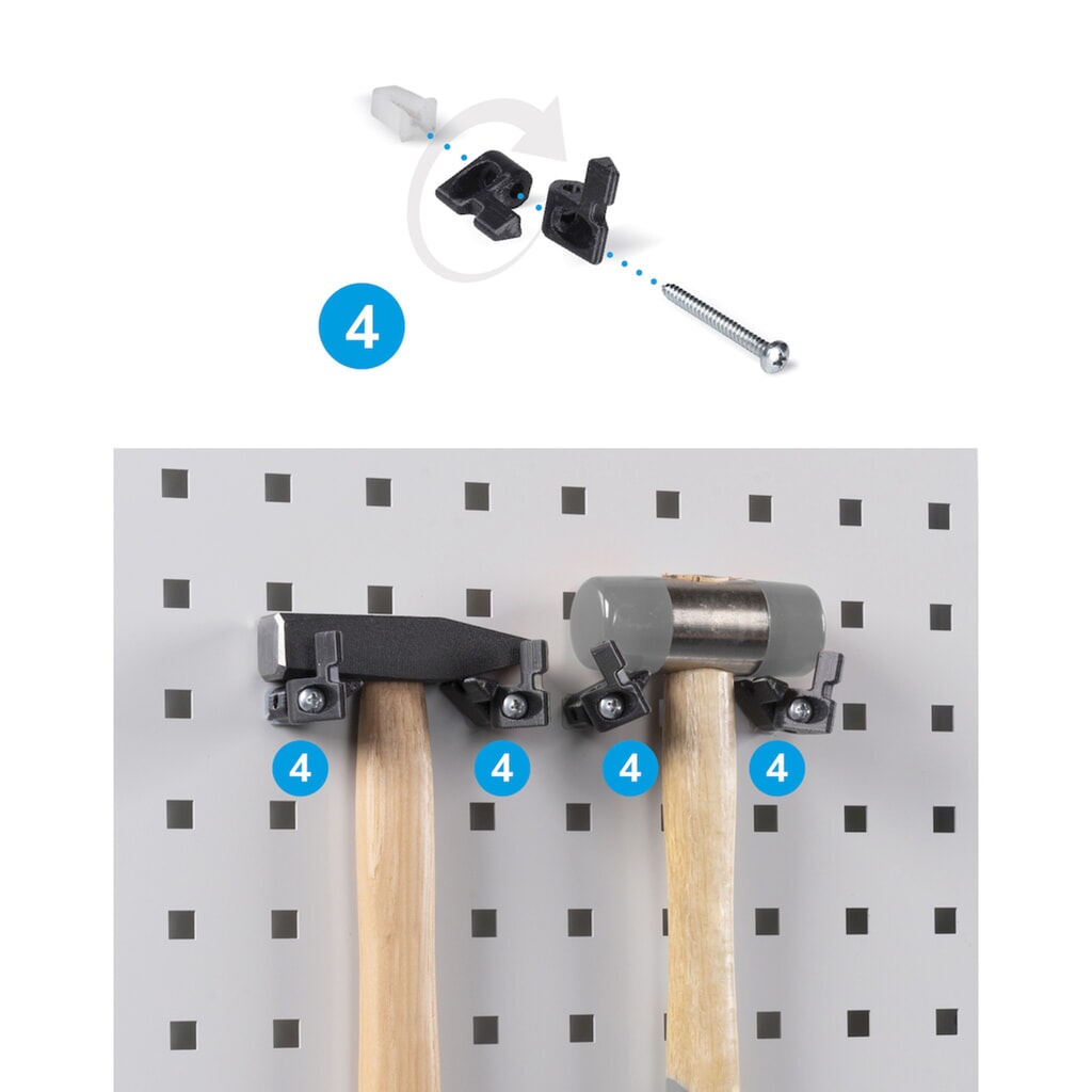Produktabbildung Nr. 8: Fami PERFOM Werkstattschrank, 4 Lochböden, 3 Schubladen, Lochplatten für Tür, Sichtlagerkästen, HxBxT 2.000 x 1.023 x 555 mm, lichtgrau, anthrazit