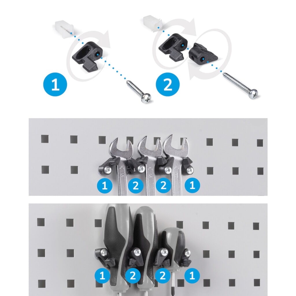 Fami PERFOM Werkstattschrank, 4 Lochböden, 3 Schubladen, Lochplatten für Tür, Sichtlagerkästen, HxBxT 2.000 x 1.023 x 555 mm, lichtgrau, anthrazit Produktabbildung Nr. 10: Fami PERFOM Werkstattschrank, 4 Lochböden, 3 Schubladen, Lochplatten für Tür, Sichtlagerkästen, HxBxT 2.000 x 1.023 x 555 mm, lichtgrau, anthrazit