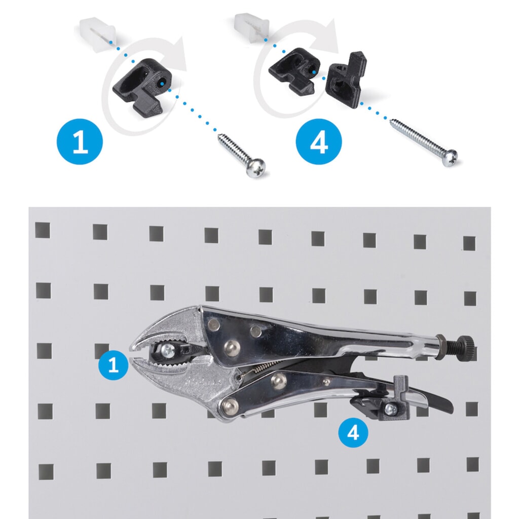 Fami PERFOM Werkstattschrank, 4 Lochböden, 3 Schubladen, Lochplatten für Tür, Sichtlagerkästen, HxBxT 2.000 x 1.023 x 555 mm, lichtgrau, anthrazit Produktabbildung Nr. 14: Fami PERFOM Werkstattschrank, 4 Lochböden, 3 Schubladen, Lochplatten für Tür, Sichtlagerkästen, HxBxT 2.000 x 1.023 x 555 mm, lichtgrau, anthrazit