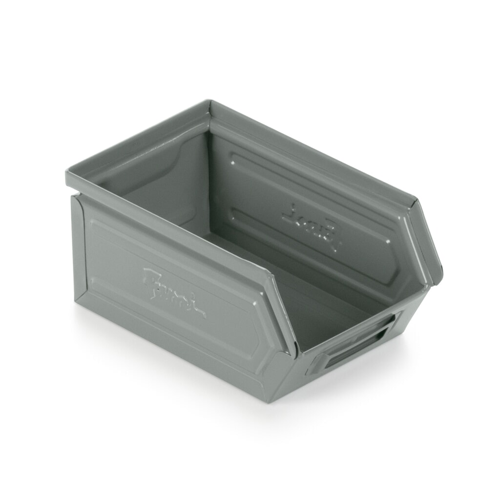 Fami Sichtlagerkasten, HxBxT 95 x 75 x 160 mm, Stahlblech, fehgrau, 20 Stk/VE Produktabbildung: Fami Sichtlagerkasten, HxBxT 95 x 75 x 160 mm, Stahlblech, fehgrau, 20 Stk/VE