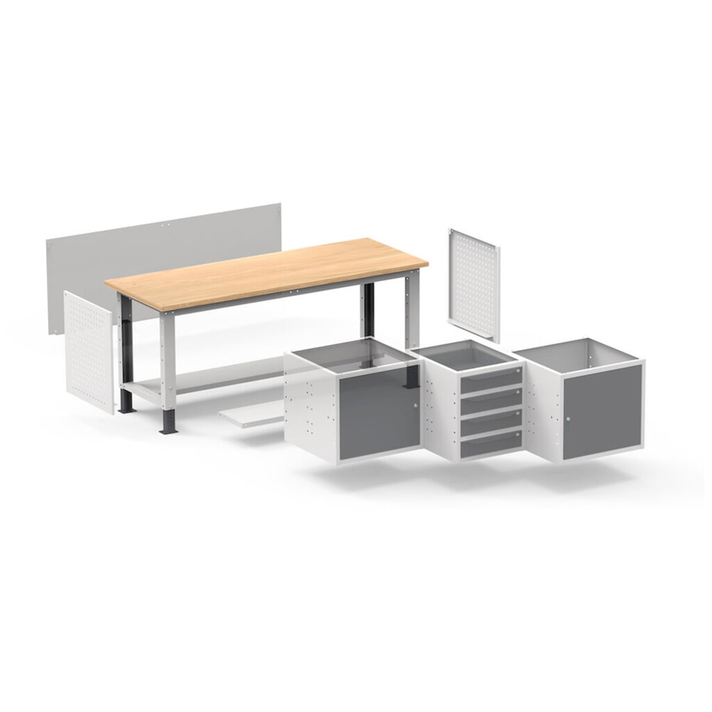 Produktabbildung Nr. 7: Fami Werkbank, höhenverstellbar, TK 1.000 kg, HxBxT 740-1.110 x 2.000 x 750 mm, RAL 7035 lichtgrau / RAL 7016 anthrazitgrau