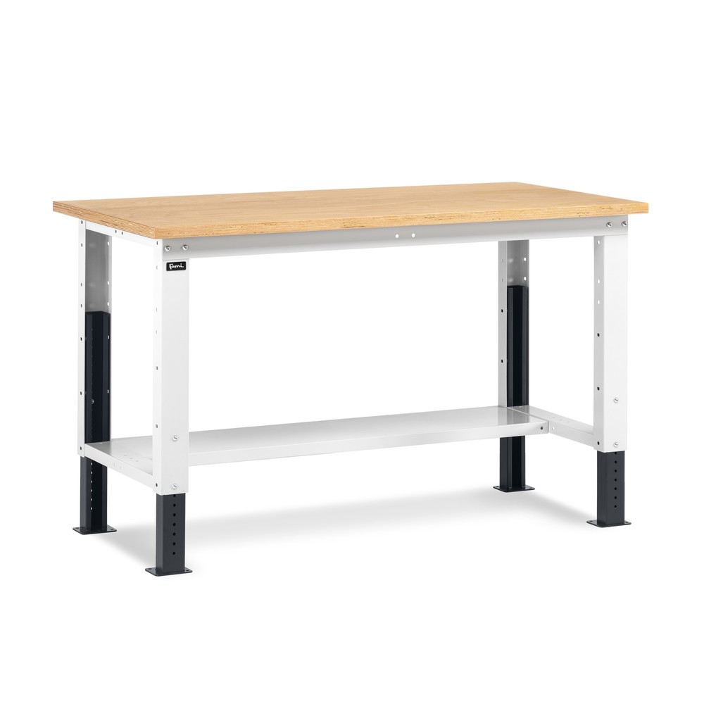 Produktabbildung: Fami Werkbank, höhenverstellbar, TK 1.000 kg, HxBxT 740-1.110 x 1.500 x 750 mm, RAL 7035 lichtgrau / RAL 7016 anthrazitgrau