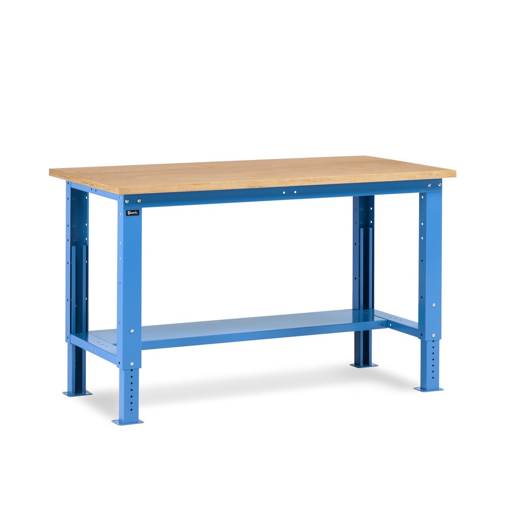Produktabbildung Nr. 1: Fami Werkbank, höhenverstellbar, TK 1.000 kg, HxBxT 740-1.110 x 1.500 x 750 mm, RAL 5012 lichtblau
